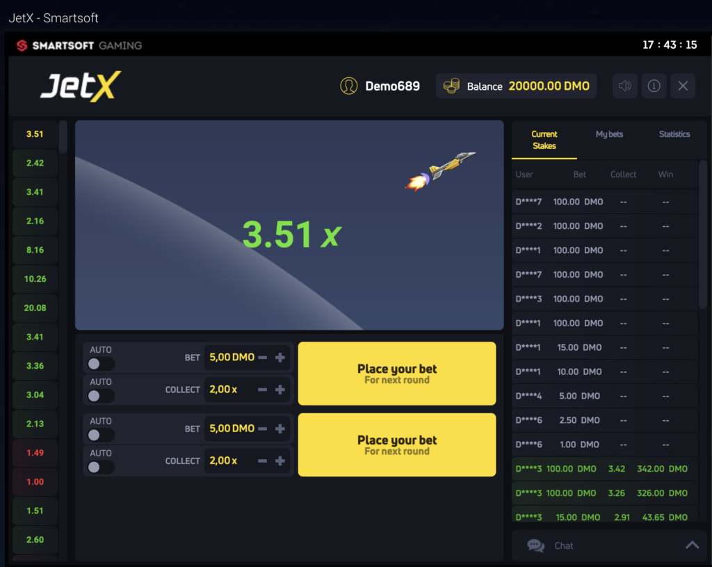 Play JetX at online casino